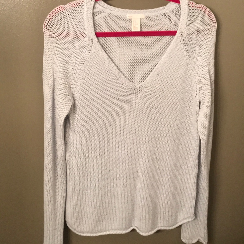 H&M light blue v neck sweater